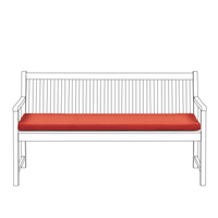 Poduszka na ławkę ogrodową 152 x 54 cm czerwona VIVARA