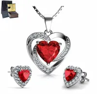 Serca Srebrny Komplet Cyrkonie Srebro 925 Grawer