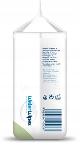 Chusteczki nawilżane 99,9% wody WaterWipes 4x60 dla dzieci biodegradowalne na Arena.pl