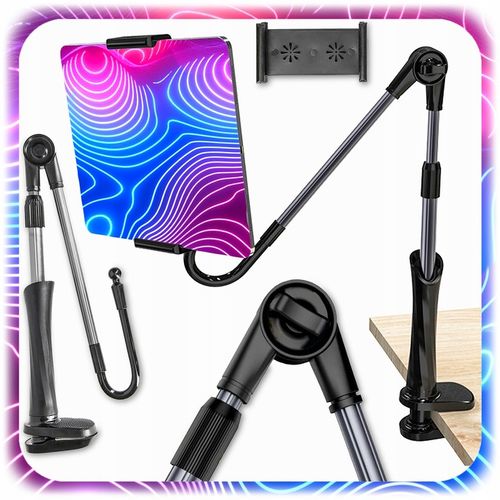 STOJAK NA TELEFON TABLET BIURKOWY Uchwyt Statyw do 13" PRZYKRĘCANY do Stołu na Arena.pl