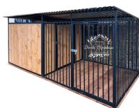 Kojec dla Psów 4x2m Drewniana podłoga - ściany zabudowane drewnem ID588