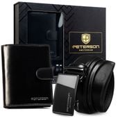portfel i pasek box ptn 1549l-125-k03-bw-7263 blac