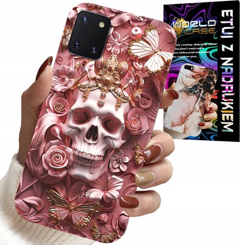 ETUI DO SAMSUNG GALAXY A81 - KOBIECE, MODNE WZORY, CZASZKA W RÓŻE na Arena.pl