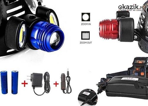 Latarka Czołowa Lampka Czołówka Mocna 3 LED Cree T6 na Arena.pl