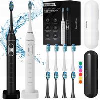 Zestaw 2x Szczoteczka Soniczna do Zębów + Etui + 8 Końcówek - Elektryczna