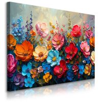 Obraz Canvas Do Sypialni Natura Polne Kwiaty Abstrakcja Farby 70cm x 50cm