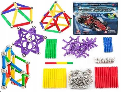 KLOCKI MAGNETYCZNE UKŁADANKA KONSTRUKCYJNE 250 SZT na Arena.pl