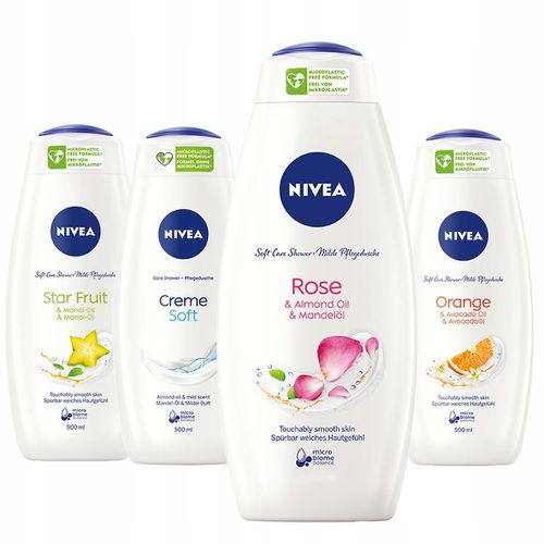 NIVEA żel płyn pod prysznic damski zestaw 4x500ml na Arena.pl