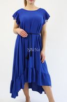 Długa sukienka z odkrytymi plecami Ella chabrowa UNI