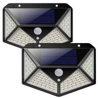 2X LAMPA SOLAR Z CZUJNIK RUCHU ZMIERZCHU 100 LED