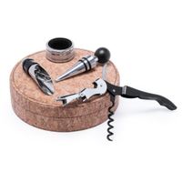 Zestaw do wina 4 el. UPOMINKARNIA Brązowy