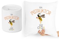 Dla Instruktora Zestaw Poduszka + Skarbonka Z Nadrukiem Ze Zdjęciem