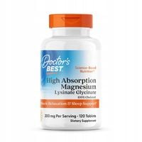 Doctor's Best Magnez Chelatowany 120 tab. MIĘŚNIE, STRES, SKURCZE