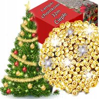 LAMPKI CHOINKOWE 300 LED ZEW/WEW Światełka Świąteczne BIAŁE CIEPŁE choinka