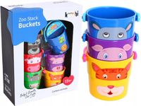 Kubeczki do Wanny PRZELEWOWE WIADERKA DO KĄPIELI Zwierzątka 6 sztuk