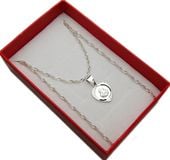 Srebrny Łańcuszek+ Medalik z Matką Boską