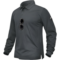Koszulka polo męska długi rękaw taktyczna golfowa szara oddychająca 3XL