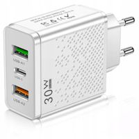 ŁADOWARKA SIECIOWA USBC 30W PD 2xUSB QC 5A