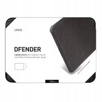 POKROWIEC OCHRONNY UNIQ DFENDER NA LAPTOP 16" CZARNY AMORTYZACJA 360°