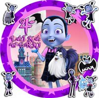 OPŁATEK NA TORT 30CM - VAMPIRINA BAJKA + IMIĘ + GRATIS! 24CM 26CM