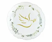 Balon foliowy Złoty Gołąbek z listkami Komunia Chrzest Wesele 45cm