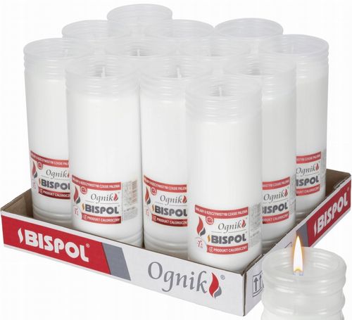 Wkład do zniczy parafinowy Ognik WP7 21 cm 7 dni 12 szt. BISPOL zalewany na Arena.pl