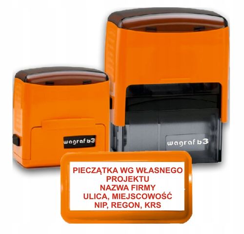Pieczątka firmowa Wagraf B3s do 6 linii tekstu 12-kolorów obudowy na Arena.pl