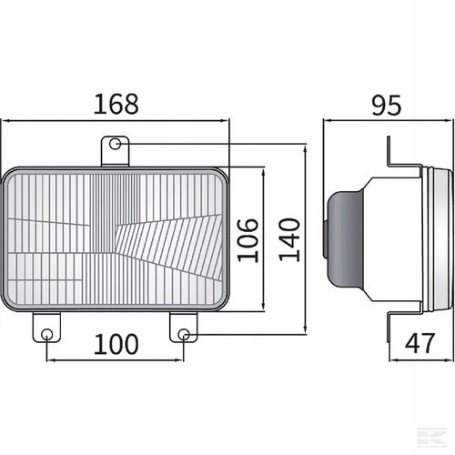 Reflektor Przedni Halogenowy, Prostokątny 12/24V na Arena.pl