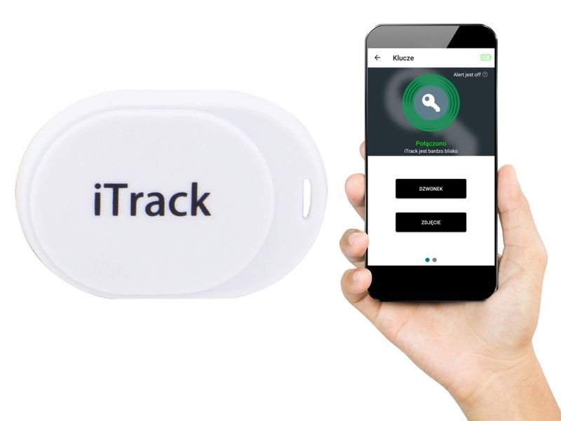 iTrack Mini lokalizator kluczy Bluetooth GPS biały zdjęcie 1