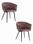 Krzesło ORION - aksamit ciemny róż / nogi czarne x 2