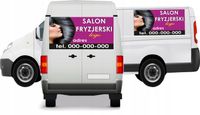 Reklama Naklejka na samochód SALON FRYZJERSKI LOGO
