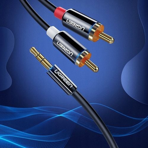KABEL AUDIO UGREEN MINI JACK 3,5 mm DO 2RCA CINCH MOCNY PRZEWÓD 3M na Arena.pl