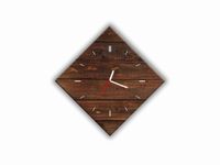 ZEGAR SZKLANY ROMB - Ciemne deski
