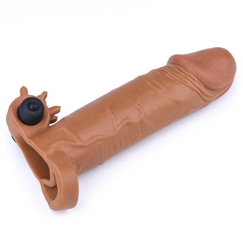 add 2"" pleasure x tender vibrating penis sleeve brown na Arena.pl