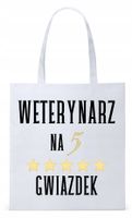 Dla Weterynarza Na Prezent Torba Eco Biała Shopper Z Nadrukiem Ze Zdjęciem