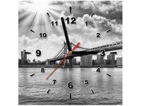 30X30CM ZEGAR BROOKLYN NOWY JORK OBRAZ DREWNO