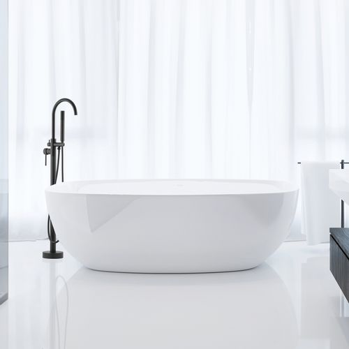 Bateria wannowo prysznicowa wolnostojąca czarna - Yoka na Arena.pl