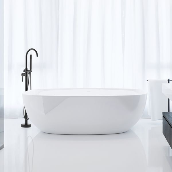 Bateria wannowo prysznicowa wolnostojąca czarna - Yoka zdjęcie 2