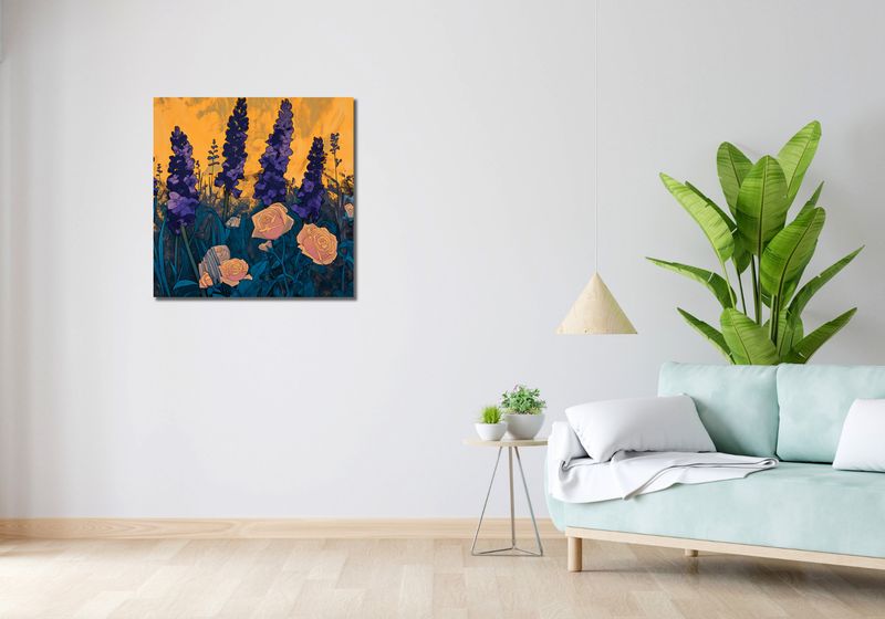 Obraz 70x70cm Złoty Ogród zdjęcie 2