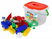 Klocki Budowniczy 52 elementow, wiaderko