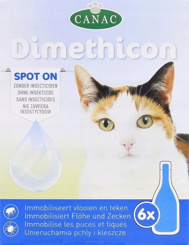 KROPLE NA PCHŁY I KLESZCZE DLA KOTA CANAC DIMETHICON 6X1ML na Arena.pl
