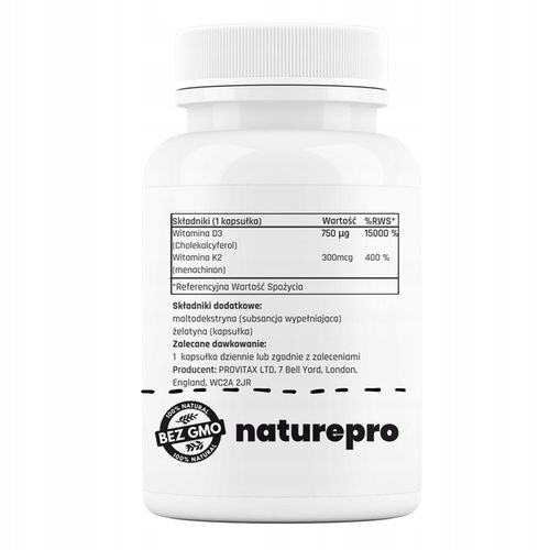 NaturePRO Witamina D3 + K2 30000 IU 300 mcg 100 kapsułek na Arena.pl