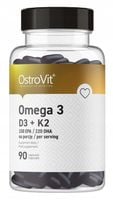 OstroVit Omega 3 D3 + K2 Kwasy Tłuszczowe Witaminy Tłuszcze EPA DHA 90 kaps