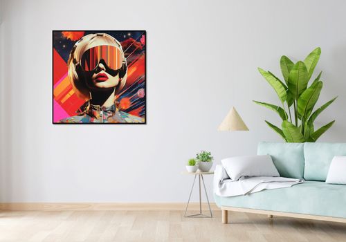 Plakat 90x90cm Retrofuturystyczna Muza na Arena.pl