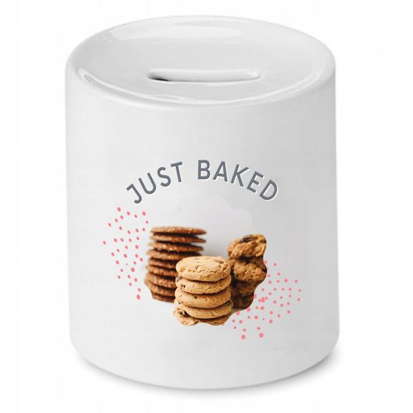 Skarbonka Dla Piekarza Just Baked Prezent Z Nadrukiem Ze Zdjęciem zdjęcie 1