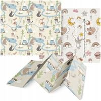 MATA EDUKACYJNA DLA DZIECI PIANKOWA DWUSTRONNA SKŁADANA XPE 200 x 180cm