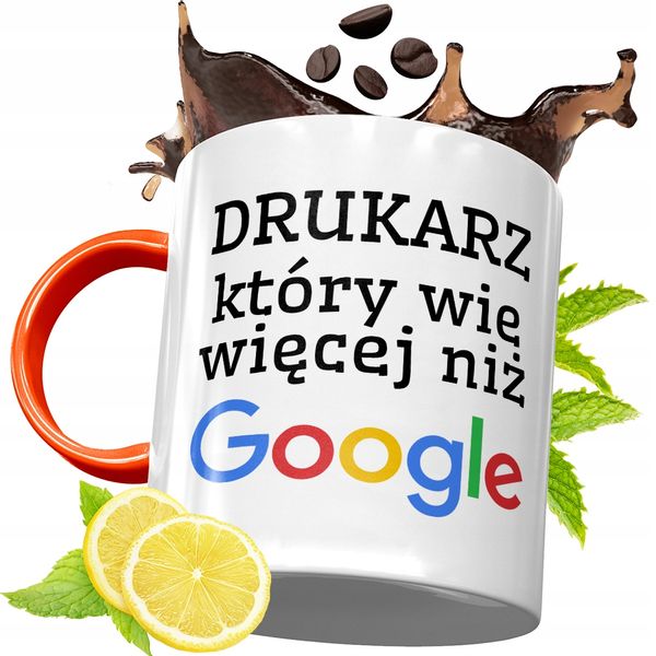 Kubek Pomarańczowy Dla Drukarza Prezent Z Nadrukiem Ze Zdjęciem zdjęcie 1