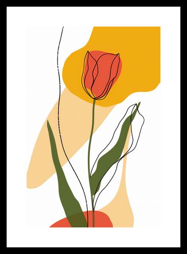 Plakat 20x30cm Przerysowany Tulipan na Arena.pl