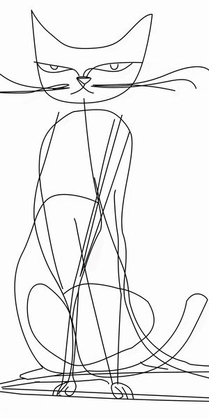 Plakat 50x100cm Kot Linijny zdjęcie 1