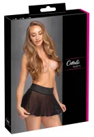 cottelli party spodniczka mini transparentna czarna s rozkloszowana